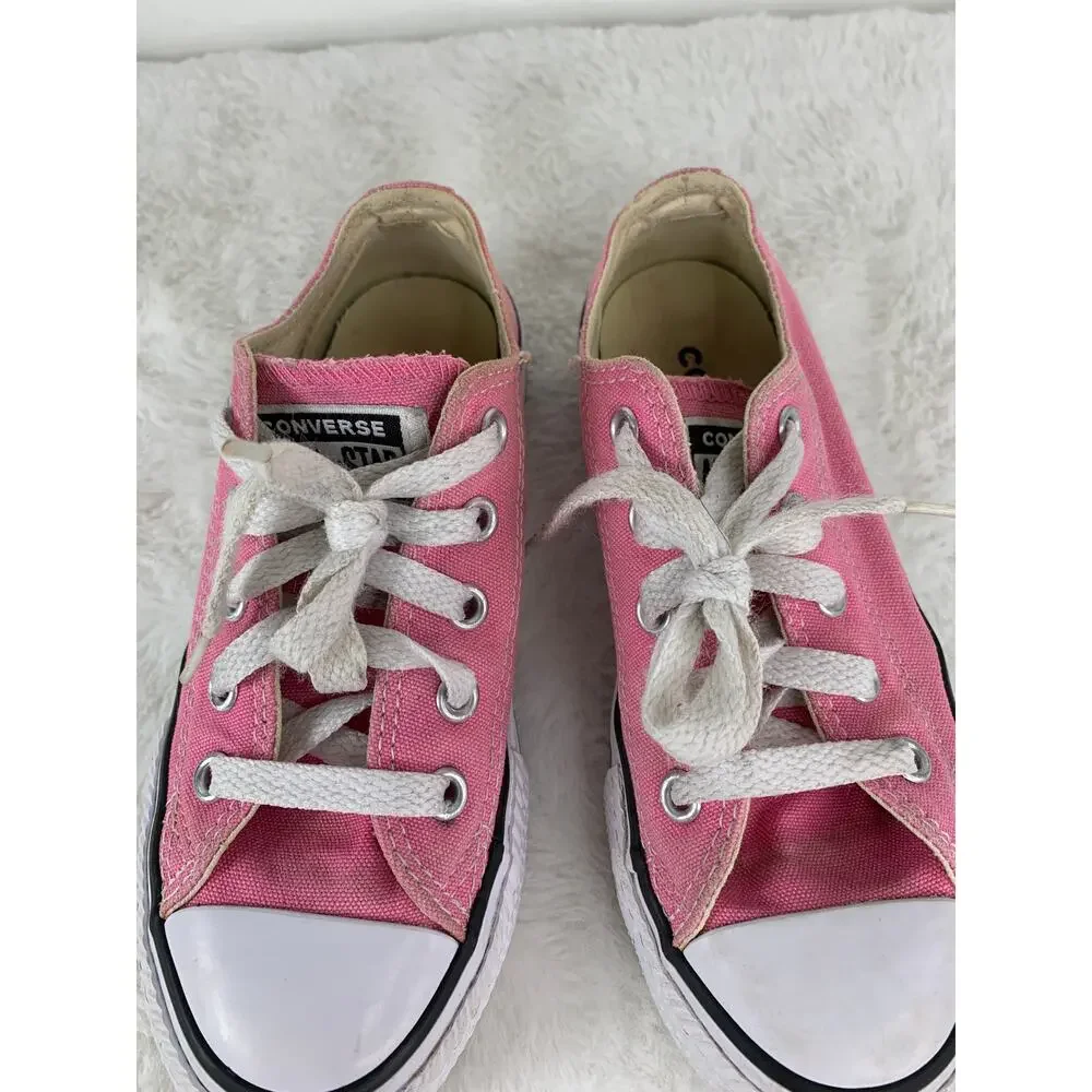 Converse All Star Low Top Pink Canvas Sneakers Youth Size 12 US (EUR 29)